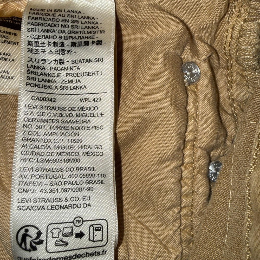 Levis 501 Original Fit Jeans Mens W29 L30 Tan Khaki Button Fly Denim Pants - Picture 7 of 8